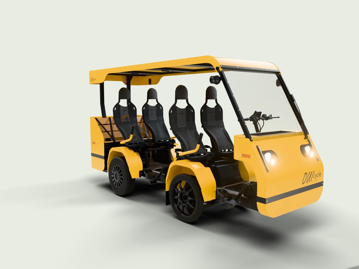 OuiCycle en configuration adultes : quatre sièges ergonomiques